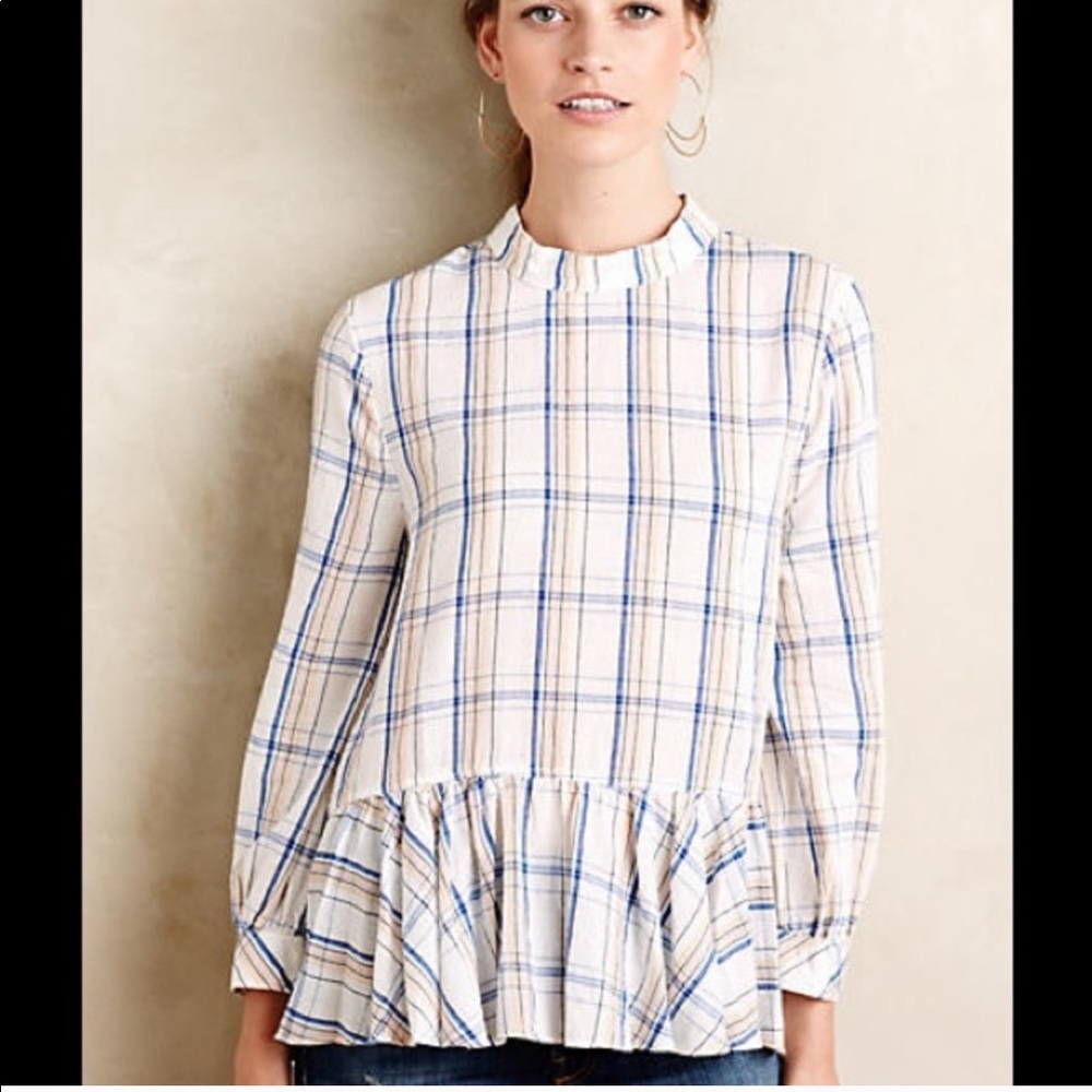 Anthropologie Maeve Peplum Top